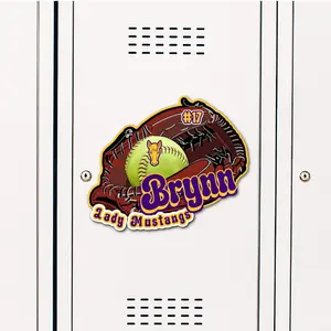 Softball Glove Locker Decoration Custom Team Spirit Sign for Banquet or Keepsakes Hangable Accessory with Magnets