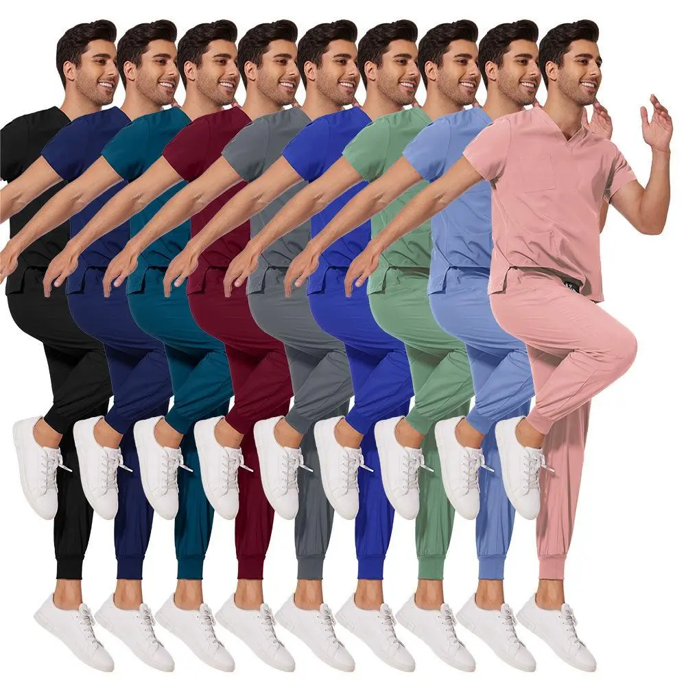 FUSHUAIGE Health Services Medical Shirt Pants Sets Fashion Doctor Nurse Surgical Gown Professional Beauty Salon Scrub Medical spa Uniforms