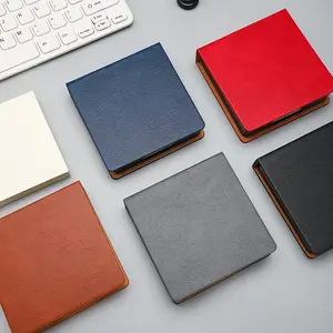 PU Leather Note Holder Box with 140 Sheets, Business Office Organizer, Eco-Friendly Acrylic Sticky Notes Stand, Efficient Stationery
