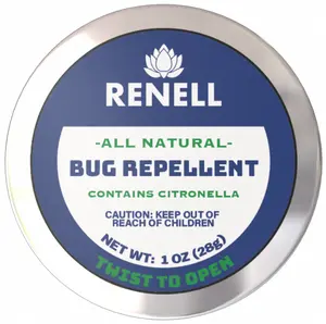 Renell All Natural Bug Repellent Paste (1 oz.) | Repels Mosquitos, Flies, Ticks, & Fleas | DEET Free & Contains Citronella | For All Skin Types