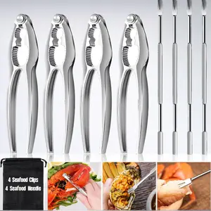8-Piece Lobster Crackers & Picks Set, Stainless Steel Crab Leg Crackers & Forks, Seafood & Nut Cracking Tools for Dining