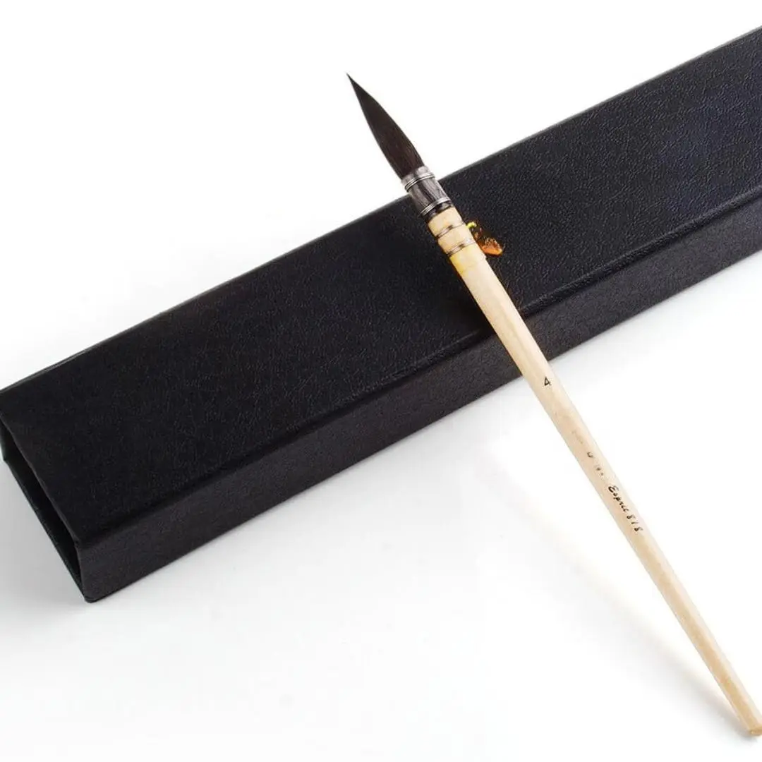 Professional Watercolor Paint Brush, Size 4 Wash/Mop Round Squirrel Hair Paint Brush for Art Painting, Fine Detailing, Acrylic, Gouache, Oil