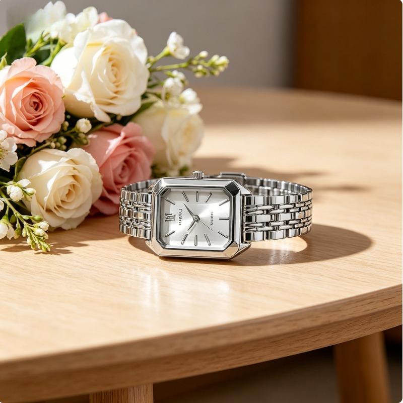 Old Money Aesthetic Silver Watch | Clean White Dial for Elevated Everyday Style