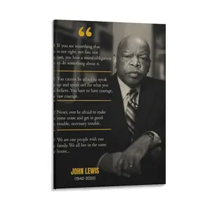 John Lewis Quotes If You See Something That Is Not Right, Not Fair, Not Just ... - Black History Wall Art Poster Canvas Wall Art For Bedroom Decor Bar Office Room Decor Gift