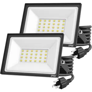 2-Pack 30W LED Flood Lights Outdoor - 5400 Lumens Super Bright  Lighting, IP66 , 5000K  - Energy-Efficient Outdoor Lights for Garage, Garden, Lawn, Backyard
