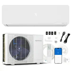 【Enduring Series】Cozeware 12000 BTU 115V/230V Mini Split AC Heating System 20 SEER2 with WiFi Alexa Inverter Cools Up to 750 Sq Ft for Home Office Garage Gym Kitchen