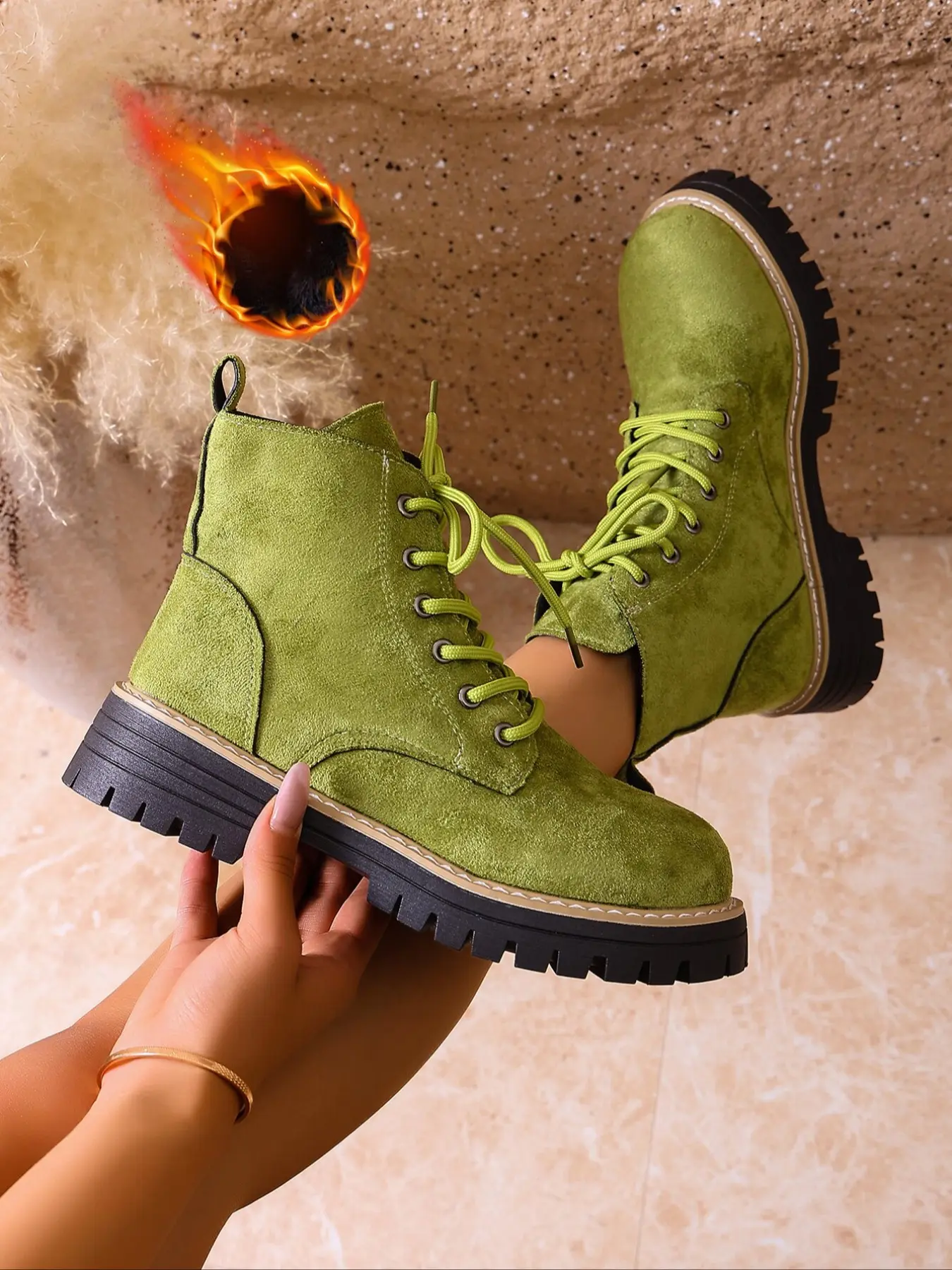 Women's Practical Fall Winter Boots, Fleece Lined Inner Sole for Cold Weather, Thick Bottom Design, Versatile Leg Fit, Cuban Heel Boots, Heeled Boots