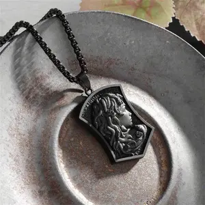 Medusa (Gorgon) Pendant Necklace In Gun Black