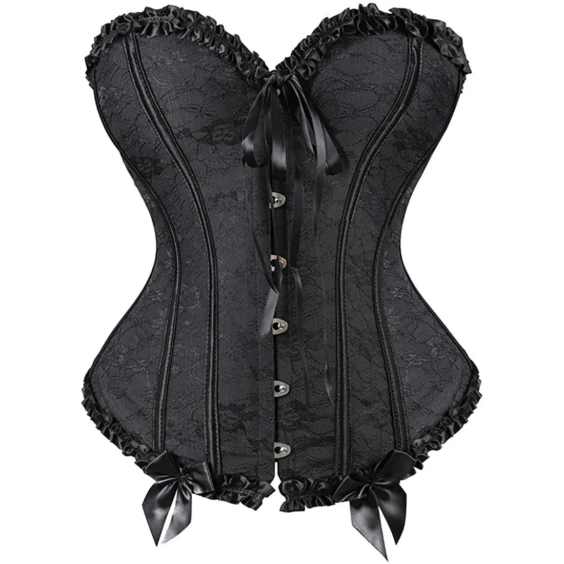 Women's Boned Brocade Halter Neck Corset Bustier Top - Vintage, Lacy, Floral Print, Lace-Up, Cropped, Casual Wear, Golden Accents, Plus Size, Skirt-Friendly, Witch Halloween Cosplay (Pink, Green, Blue, Black, Purple, Red, White)