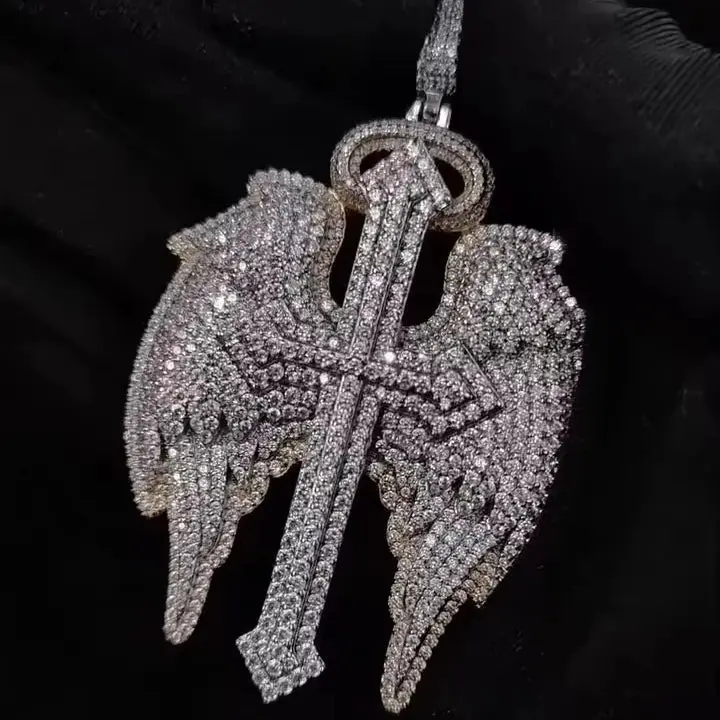 ICED OUT VVS DIAMOND MOISSANITE ANGEL WING