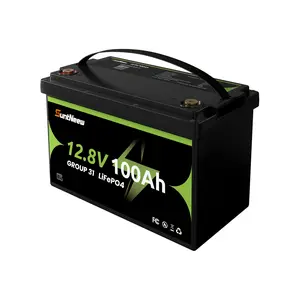 High Capacity 12V 100Ah Lithium Battery LiFePO4 For Solar RV Boat Home Trolling Motor Marine