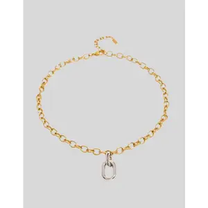 Aya Mixed Metal Hardware Statement Necklace