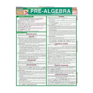 QuickStudy® Pre-Algebra Laminated Study Guide