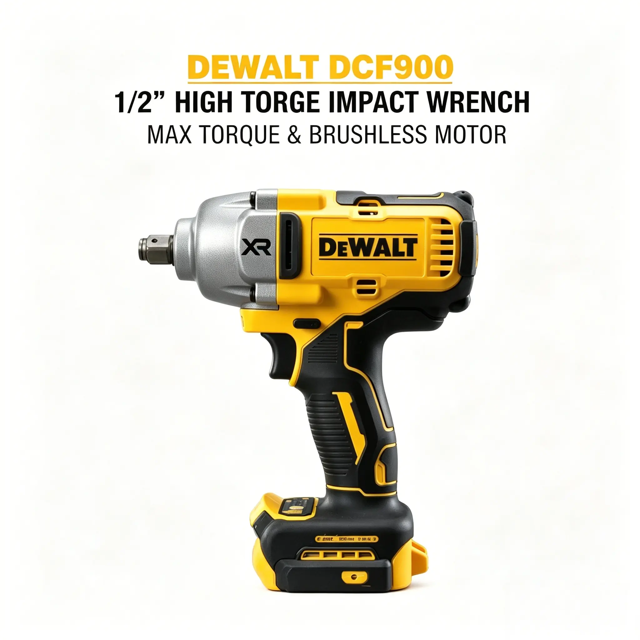 DEWALT 900N Impact Wrench Robust Build For Heavy Duty Tasks Compact Structure For Use In Confined Spaces Suitable For Automotive Repair And Construction Fastening Applications