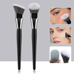 Professional Foundation Brush Set, Face Makeup Brush, Angled & Flat Design Brushes, Soft Fiber Makeup Tools for Natural Finish, Ideal for Daily Use