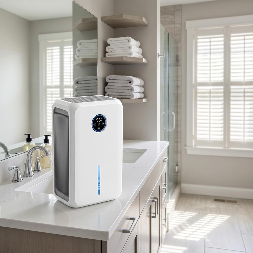 Smart Dehumidifier for Home, 2.6L Quiet Dehumidifier with LED Display, Auto Shut Off, Portable Dehumidifiers for Bedroom Bathroom RV Closet, Whisper-Quiet Operation