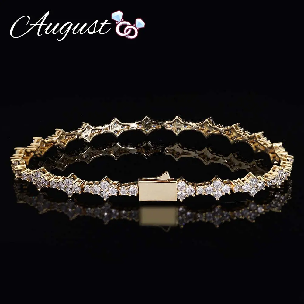 Unisex 6.5mm Spring Buckle Cubic Zirconia Tennis Bracelet - Trendy Jewelry, Elegant Jewelry Bracelet, Exquisitely Packaged Ideal Gift Accessory, Bracelets Jewelry, Fashionable Bracelet Style