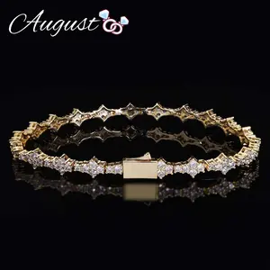 Hip Hop 6.5mm spring buckle cubic zirconia tennis bracelet jewelry men and women personality couple bracelet accessories with exquisite packaging