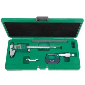Insize Machinist Caliper & Micrometer Tool Kit: 3 pc, Electronic Caliper, Range 0 to 6"/0 to 150 mm, Resolution 0.0005"/0.01 mm, Outside Micrometer, Range 0 to 1", Graduation 0.0001" & Steel Rule, 6"/150 mm 5003-1E