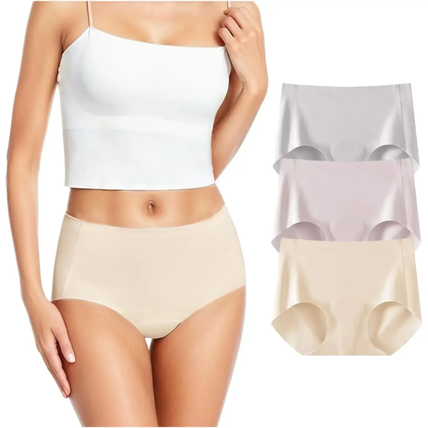 Women's Camel Concealer Panties High Waisted Invisible Camel Cover Thong Underwear No Show Seamless Workout Gym Panty
