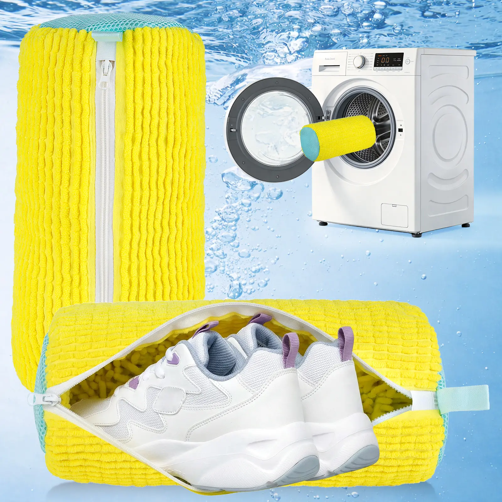 Shoe Laundry Wash Bag, Durable Mesh Sneaker Cleaning Bag with Zipper, Protective Bags for All Types of Shoes, Keeps Footwear Safe in Washer & Dryer, Reusable Cleaning Bag for Travel & Gift Use Mother's Day