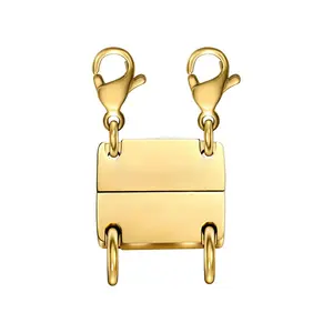 Smooth multi-layer necklace clasp, professional multi-layer lobster clasp for necklaces, suitable for giving as gifts to friends and family. With super suction power, it's easy to use and prevents your necklace from getting tangled (4-piece set)