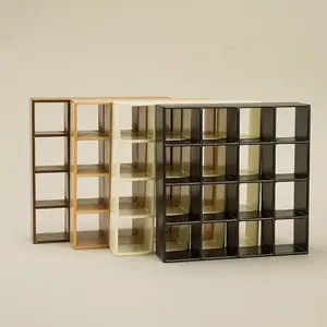 1pc 16 Grid Miniature Furniture Storage Rack, Portable Dollhouse Pocket Model with Elegant Display Cabinet, 1:12 Scale Accessories
