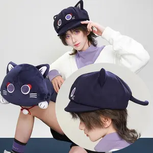 Genshin Impact Wanderer Cute Cat Ear Octagonal Hat Casual Beret Men Women Accessories Gift