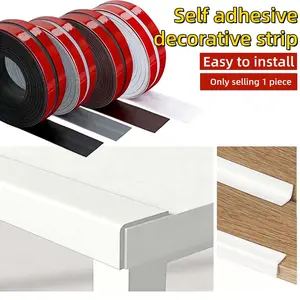 300cm/118.11inch Self-adhesive Flexible Wall Corner Decorative Strip, PVC Edges Protector, Peel Off Adhesive Wall Corner Protective Strip, Three in One Solid Color Design, Suitable for Home Decoration