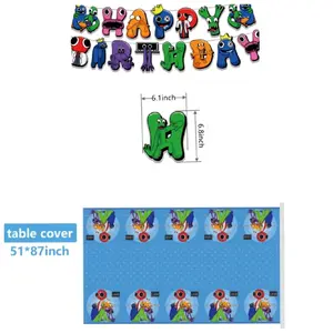 RAINBOW FRIENDS PARTY SUPPLIES DECOR TABLECLOTH BANNER Decoration