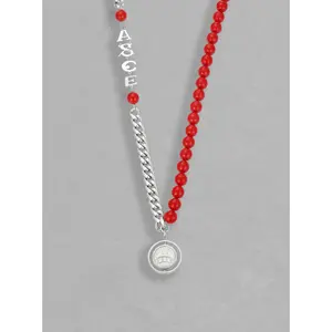 Spade Necklace (RED+SILVER)