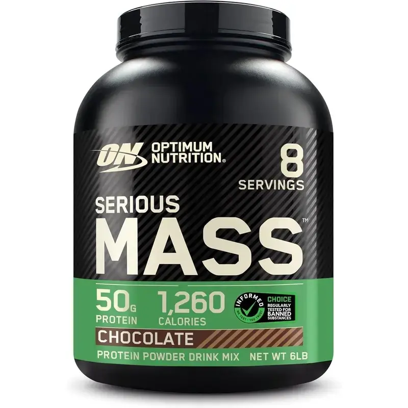 Optimum Nutrition Serious Mass Protein Powder 6LB Chocolate Flavor – 50g Protein & 1260 Calories