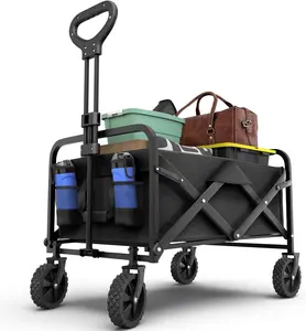 Heavy Duty Collapsible Swivel Wagon Cart - Perfect for Garden, School & Beach