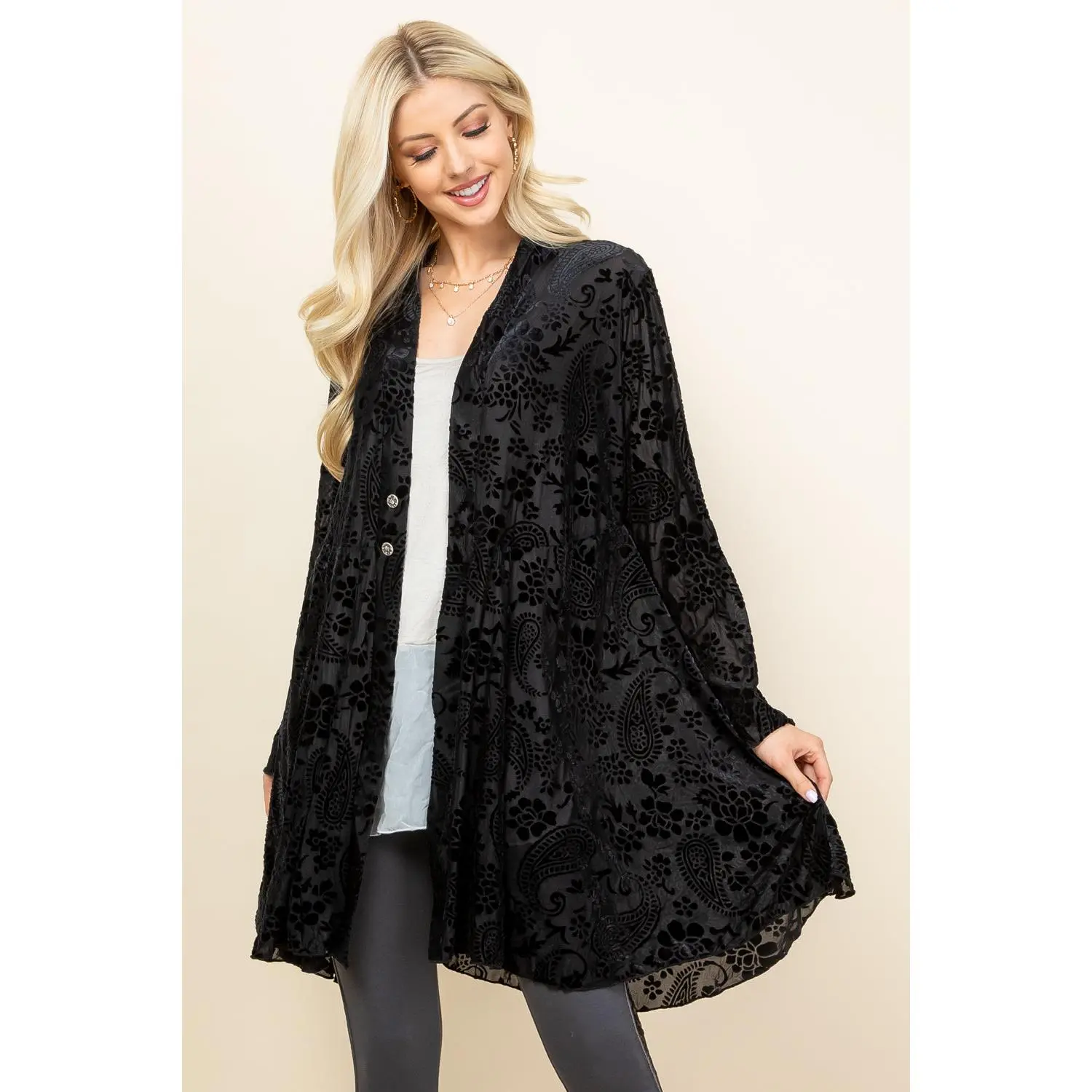 Velvet Jacket – Short Paisley Boho Layer | Soft Tie-Dye Duster Handmade in USA