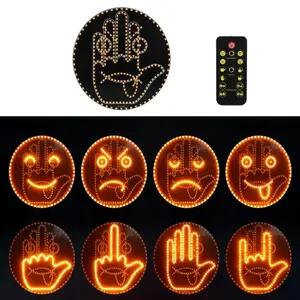 Funny LED Expression Gesture Atmospere Lamp With Remote Control Multi-function Display Car Rear Windshield Ambient Mood Light