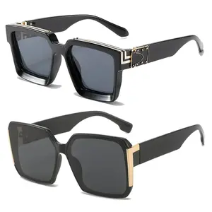 2Pcs Funky Oversized Retro Thick Anti Glare Square Unisex Luxury Sunglasses, Trendy Casual Sunglasses for Everyday Use, Fashion Accessories for Outdoor Activities