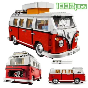 1332 Pieces Technical T1 Camping Car Bus Model Kit, Compatible with Lego Moc Sets, Building Blocks Toy for Boys and Girls