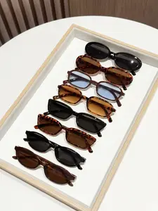 8 Pairs Fashion Multicolor PC Frame Sunglasses, Trendy Styling Sunglasses, Small Frame Face Shape Correction, Minimalist Versatile Style, Ideal for Streetwear, Camping, Travel, Gifts, Square Frame Sunglasses