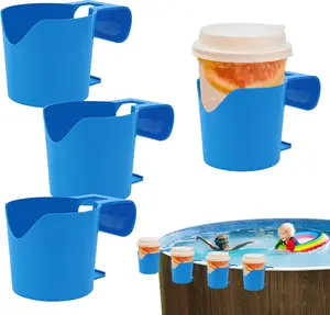 Pool Cup Holder, 4 Pack Poolside Cup Holder for Above Ground Pools Pool Cup Holder for Drinks Pool Drink Holder，No-Spill Pool Drink Holder Easy to Clip on for Poolsid