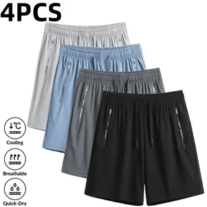 Women’s athletic shorts with four drawstring pockets and zipper pockets; suitable for fitness and running. Elastic drawstring waistband allows free adjustment for a close fit. Side zippered pockets provide practical storage. Quick-drying, breathable fabri