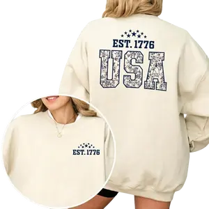 Floral USA Sweatshirt 4th of July, 250th Anniversary sweatshirt, Independence Day Gift for Women
