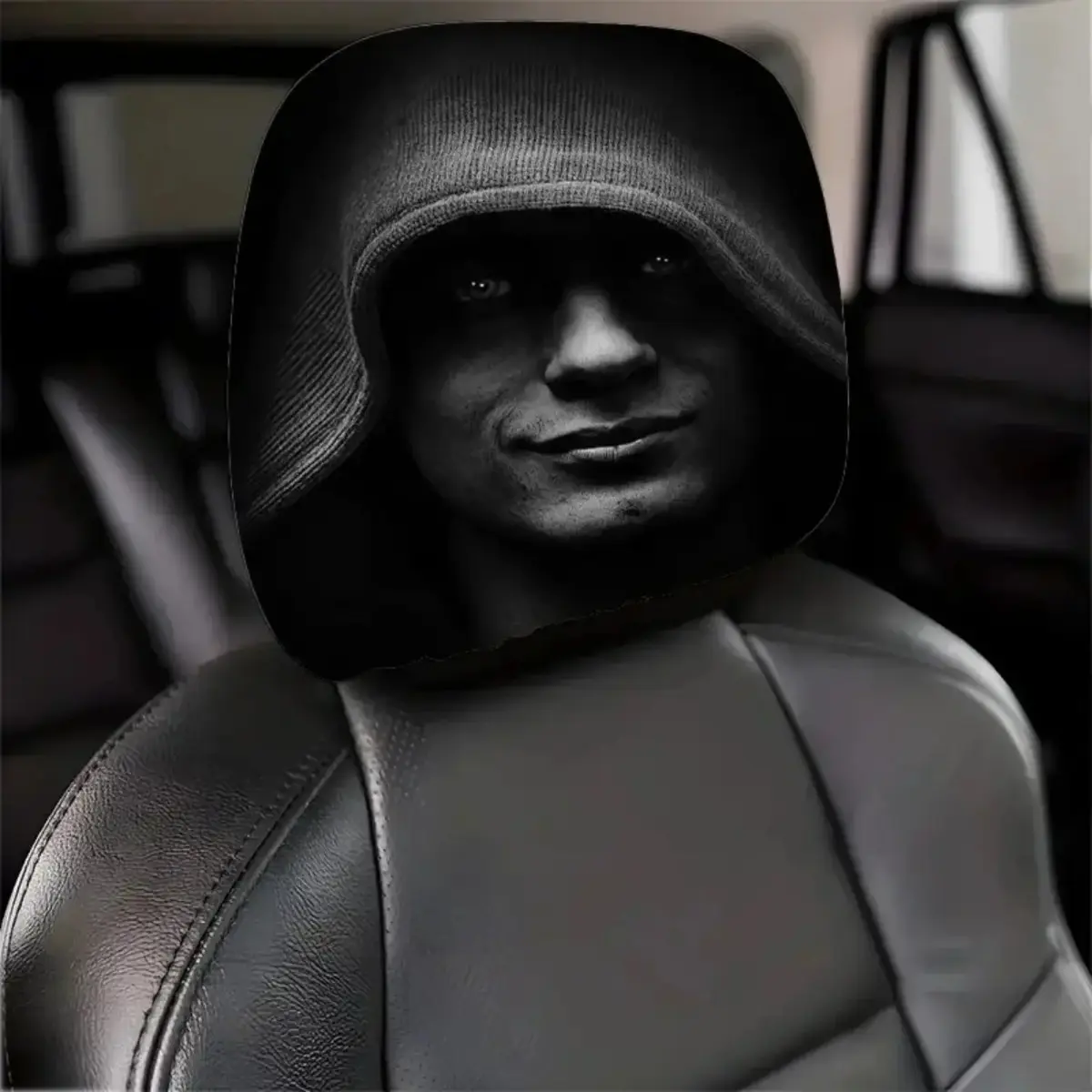 2 Pcs Hooded Figure Car Headrest Covers, Gothic Dark Aesthetic Car Seat Decor, Universal Fit Car Interior Accessories for Cars SUVs Trucks
