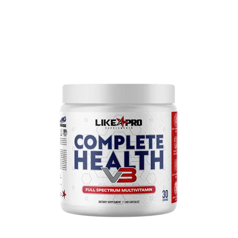 Like A Pro Complete Health Multivitamin Capsules - Collagen, Selfcare, Prop 65 Compliant, On-the-Go Caps, 18-Month Shelf Life, Adult Immunity Boost, High Vitamin C, Healthy Gut Vitamins Supplements, Organ Care Dietary Supplement