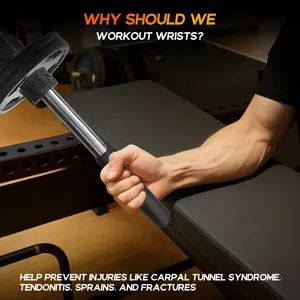 Professional Forearm Strength Trainer Home Gym Fitness Training Supply Accessory Deep Forearm Stimulation Boosts Explosive Grip Power Grip Strengthening Bodybuilding Aid No Weight Plates Included Stable Durable Portable Practical Training Tool for Ho