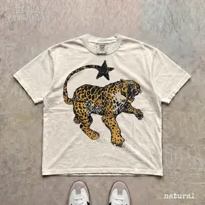 Vintage Inspired Jaguar Shirt Retro Nature Graphic Tee Trendy Animal Print Top Y2K Streetwear Clothing For Men Women