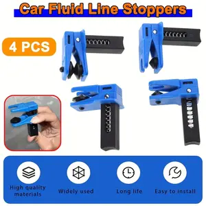 Car Brake Oil Hose Plug Set, 4 Piece Car Brake Oil Clutch Tube Plugs Tool, Prevent Leaks, Automotive Repair Parts, Automotive Repair Tools (blue)