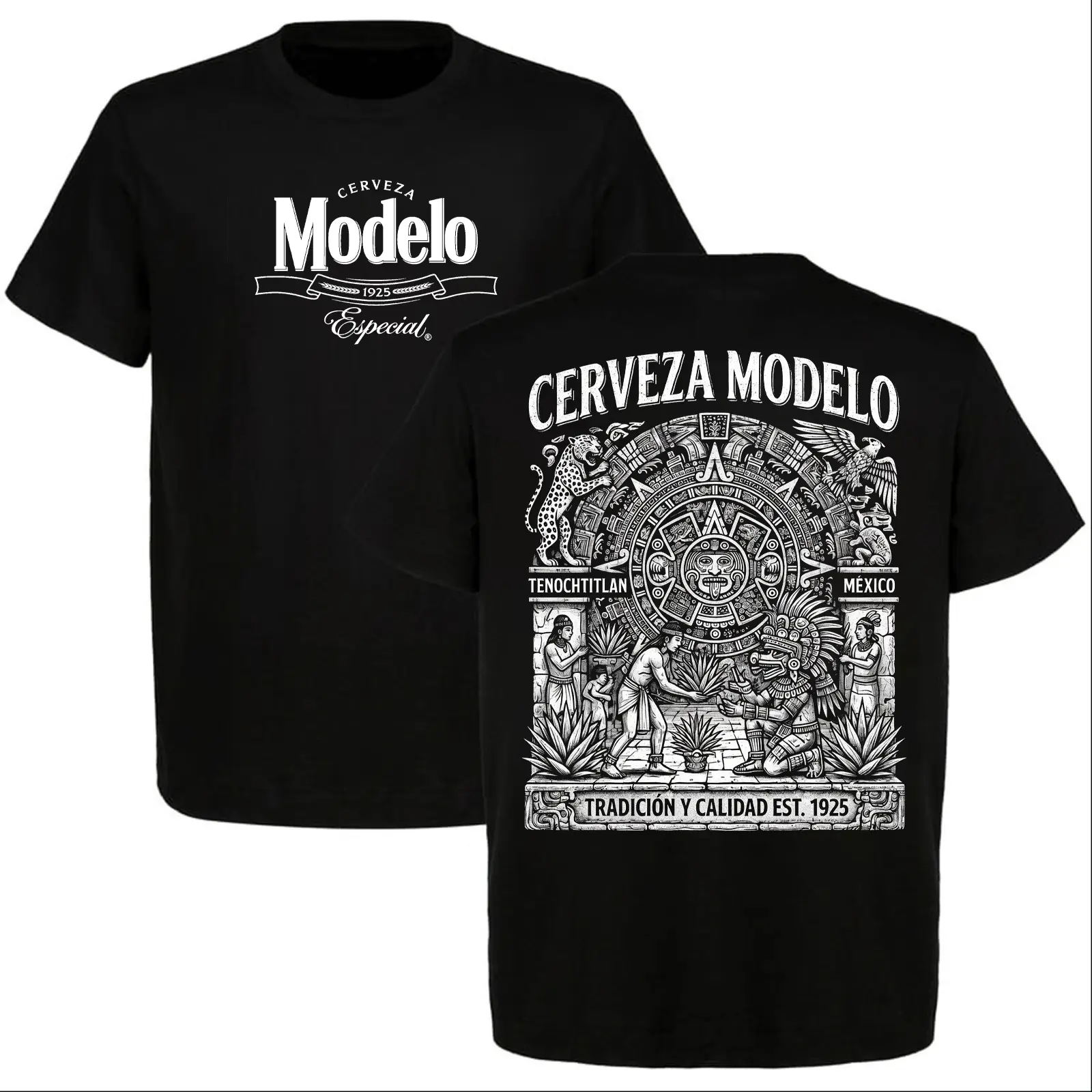 Special Beer Model Aztec Graphic Tee, Tenochtitlan Beer Model, Tradition and Quality, Vintage Men’s T-shirt, Gift for Beer Lovers