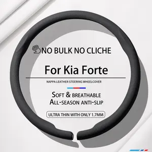 Custom Kia Forte Flat Bottom Steering Wheel Cover | Premium Napa Leather | First Car Essentials
