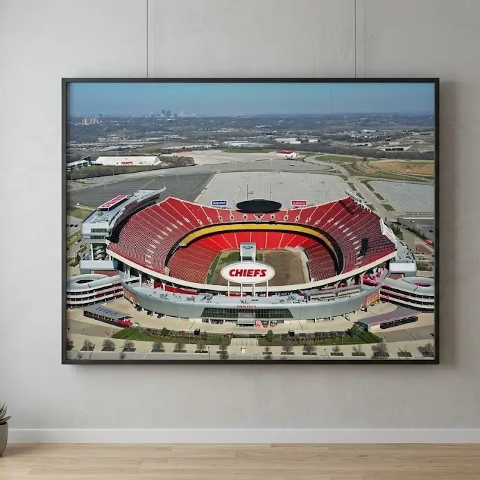 Arrowhead Stadium Chiefs Kingdom Fan Gift - Arrowhead Stadium Picture Man Cave Decor