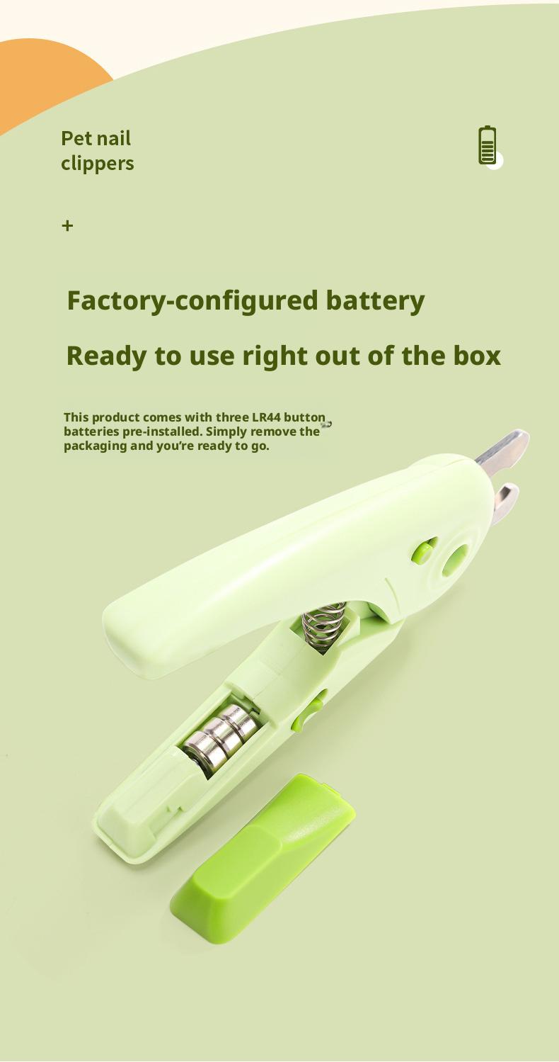 LED Pet Nail Clipper for Cats Dogs, Anti-Splash Cat Nail Trimmer with Built-in Nail File, Safe Pet Grooming Tool for Small Animals